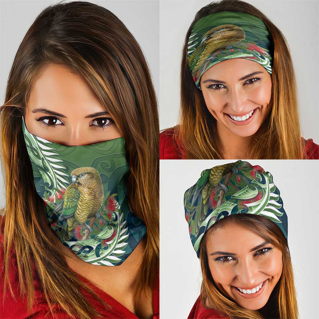 New Zealand Kea Bird Neck Gaiter With Maori Koru Fern LT05 - Polynesian Pride