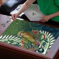 New Zealand Kea Bird Puzzle With Maori Koru Fern LT05 - Polynesian Pride