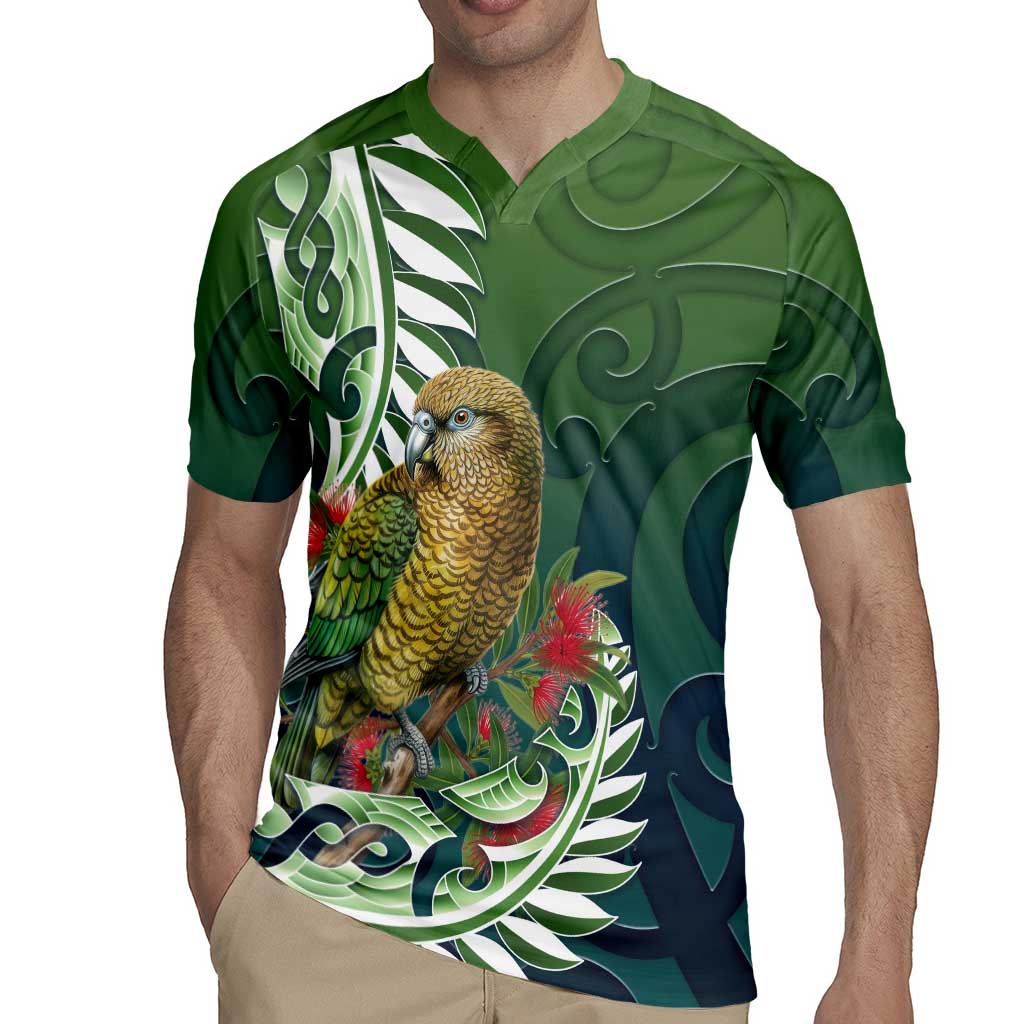 New Zealand Kea Bird Rugby Jersey With Maori Koru Fern LT05 - Polynesian Pride
