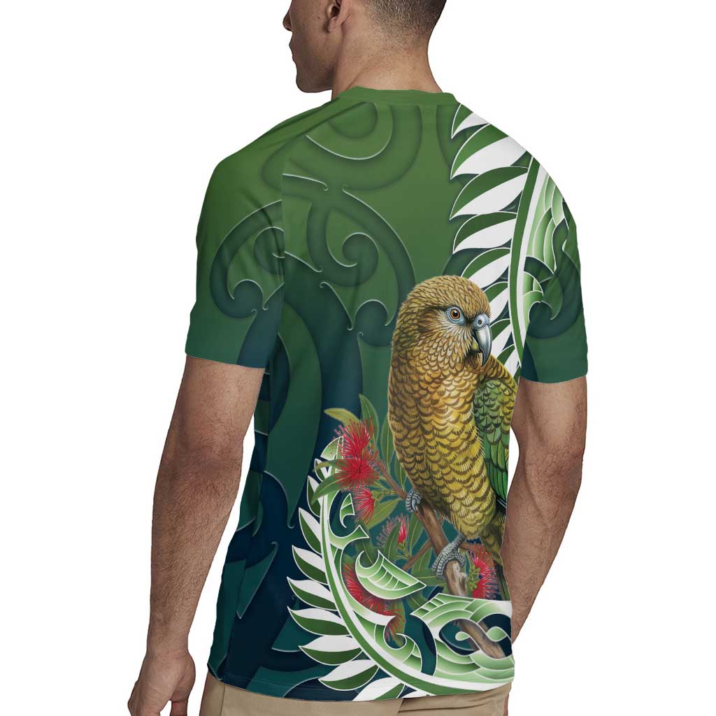 New Zealand Kea Bird Rugby Jersey With Maori Koru Fern LT05 - Polynesian Pride