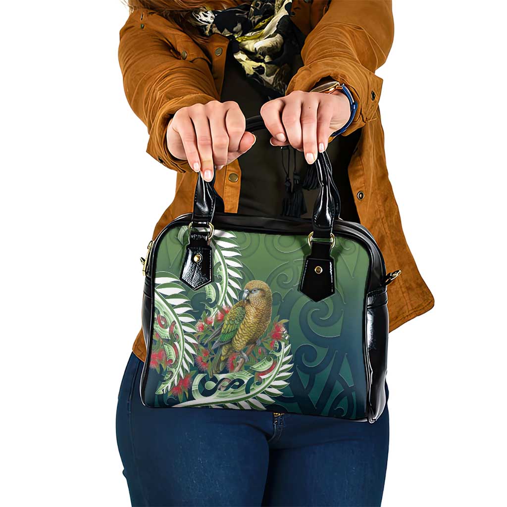 New Zealand Kea Bird Shoulder Handbag With Maori Koru Fern - Polynesian Pride