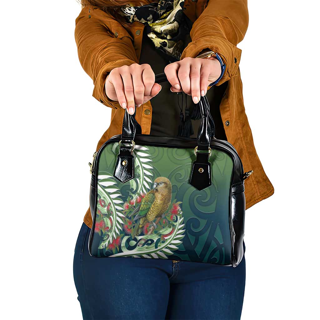 New Zealand Kea Bird Shoulder Handbag With Maori Koru Fern - Polynesian Pride