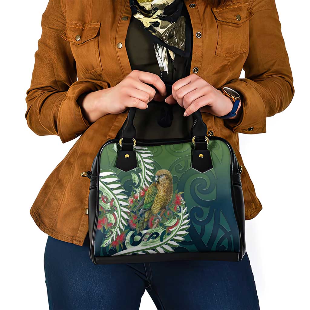 New Zealand Kea Bird Shoulder Handbag With Maori Koru Fern - Polynesian Pride