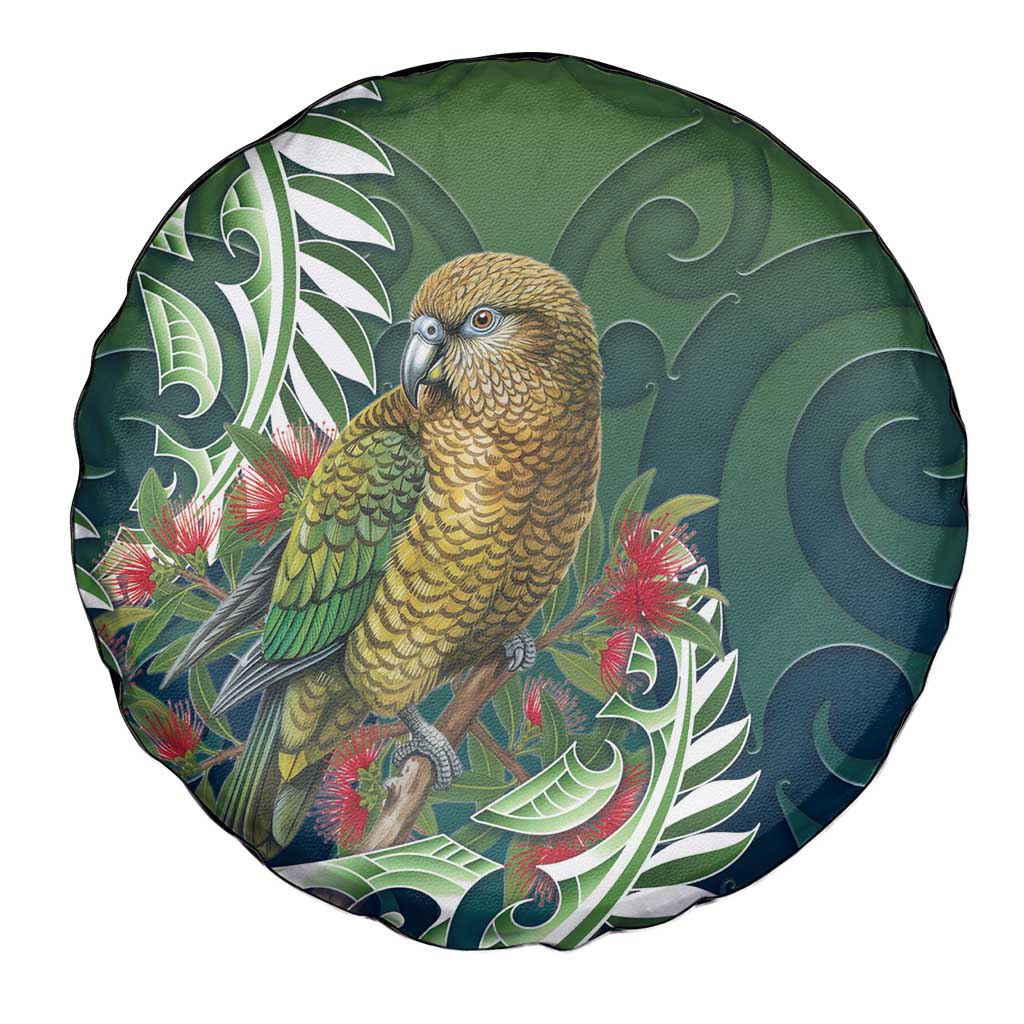 New Zealand Kea Bird Spare Tire Cover With Maori Koru Fern LT05 - Polynesian Pride