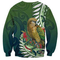 New Zealand Kea Bird Sweatshirt With Maori Koru Fern - Polynesian Pride