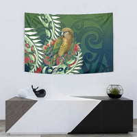 New Zealand Kea Bird Tapestry With Maori Koru Fern LT05 - Polynesian Pride