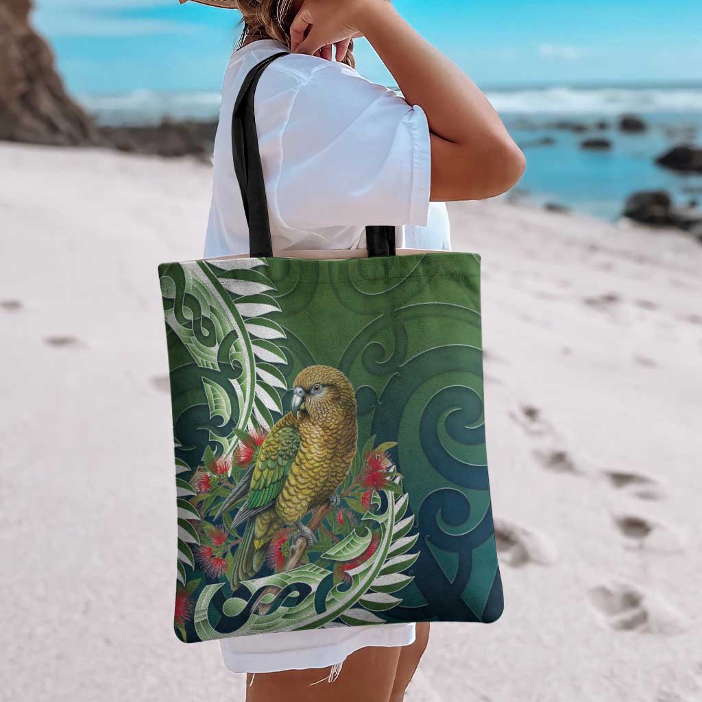 New Zealand Kea Bird Tote Bag With Maori Koru Fern - Polynesian Pride