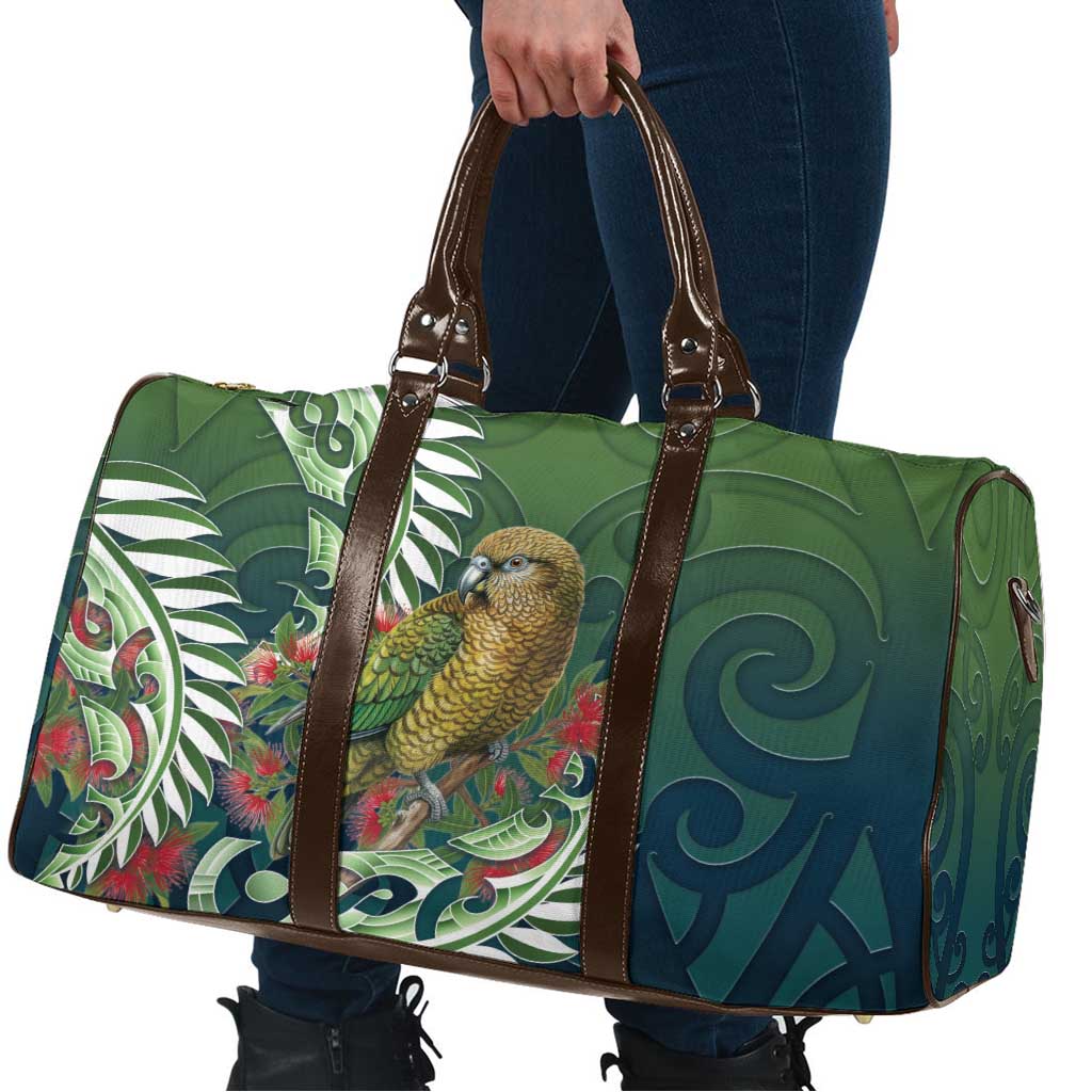 New Zealand Kea Bird Travel Bag With Maori Koru Fern - Polynesian Pride