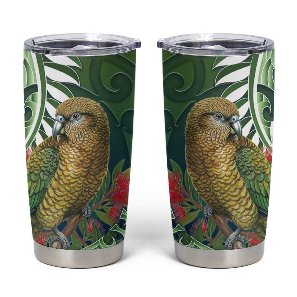 New Zealand Kea Bird Tumbler Cup With Maori Koru Fern - Polynesian Pride