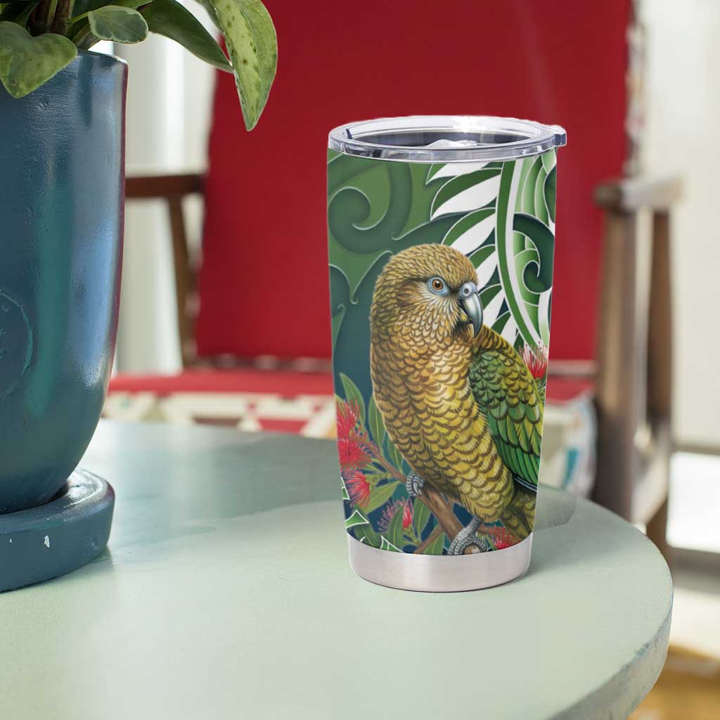 New Zealand Kea Bird Tumbler Cup With Maori Koru Fern LT05 - Polynesian Pride
