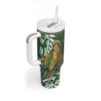 New Zealand Kea Bird Tumbler With Handle With Maori Koru Fern - Polynesian Pride