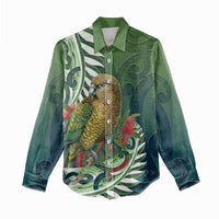 New Zealand Kea Bird Women Casual Shirt With Maori Koru Fern - Polynesian Pride