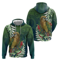 New Zealand Kea Bird Zip Hoodie With Maori Koru Fern LT05 - Polynesian Pride