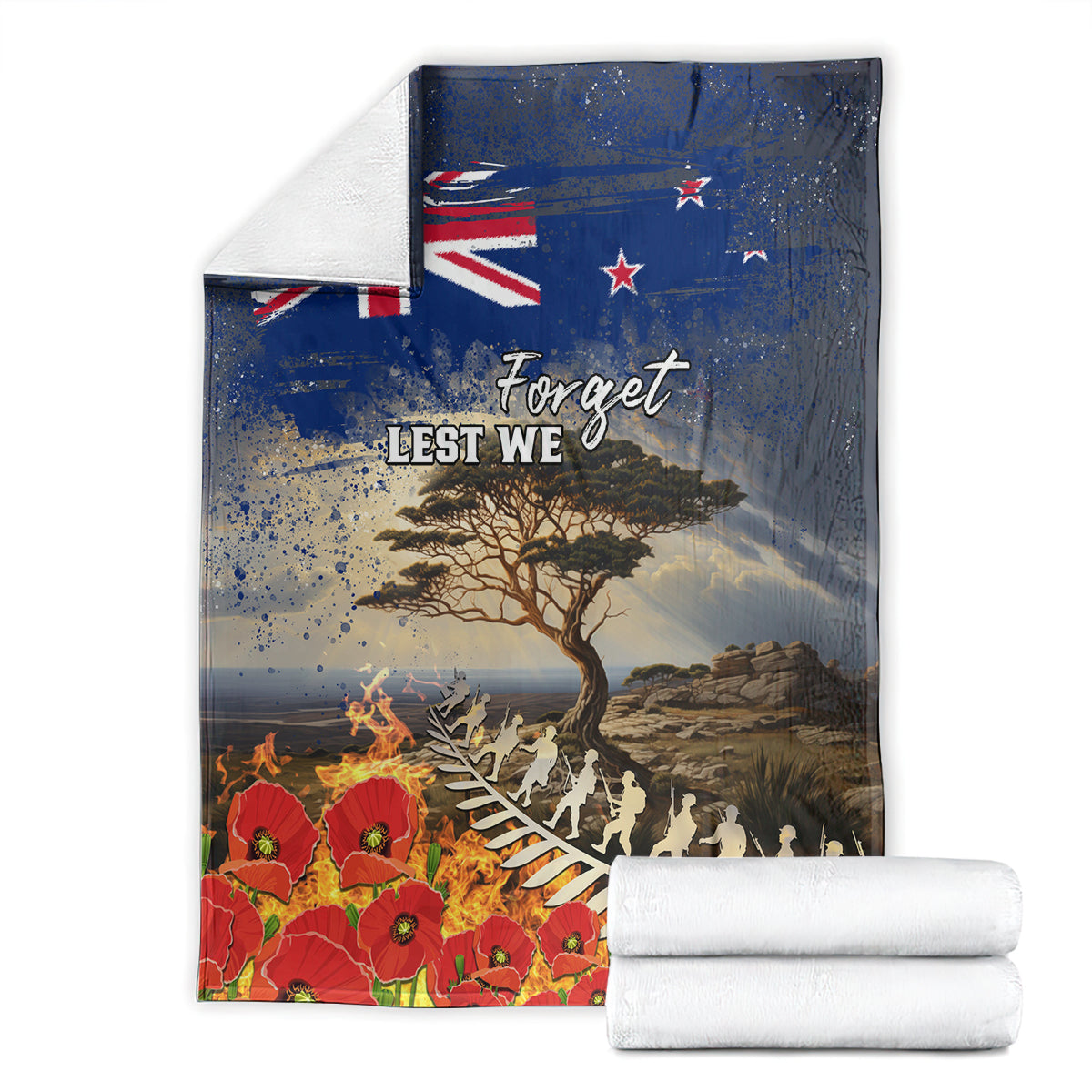 New Zealand ANZAC Day Blanket The Lonesome Pine With Soldier Fern LT05 - Polynesian Pride