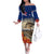 New Zealand ANZAC Day Family Matching Off Shoulder Long Sleeve Dress and Hawaiian Shirt The Lonesome Pine With Soldier Fern LT05 Mom's Dress Blue - Polynesian Pride