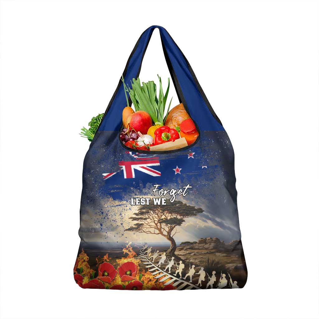 New Zealand ANZAC Day Grocery Bag The Lonesome Pine With Soldier Fern