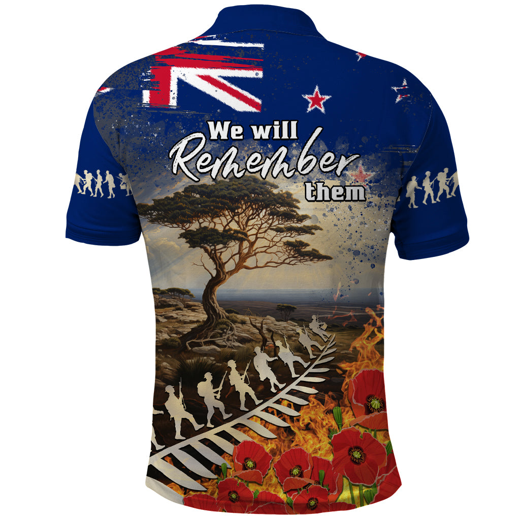 New Zealand ANZAC Day Polo Shirt - The Lonesome Pine With Soldier Fern LT05 - Polynesian Pride