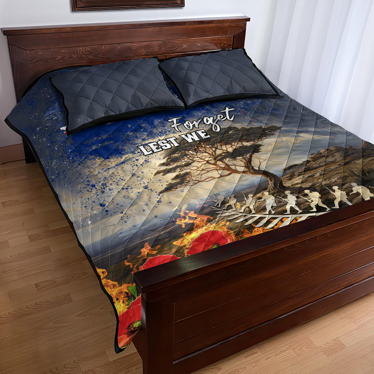 New Zealand ANZAC Day Quilt Bed Set The Lonesome Pine With Soldier Fern LT05 - Polynesian Pride