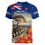 New Zealand ANZAC Day Women V Neck T Shirt The Lonesome Pine With Soldier Fern LT05 - Polynesian Pride