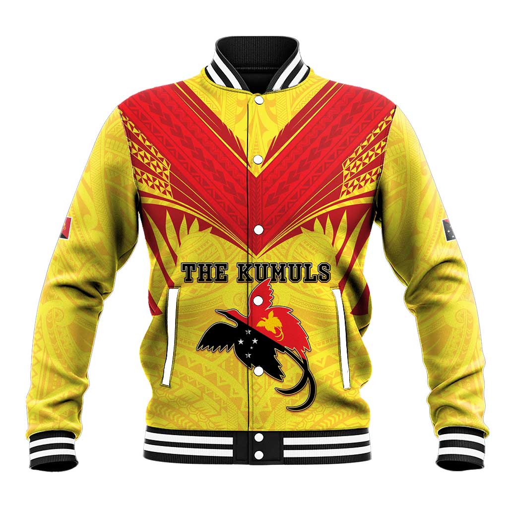 Papua New Guinea Rugby Custom Baseball Jacket Kumuls Heritage LT05 Unisex Yellow - Polynesian Pride