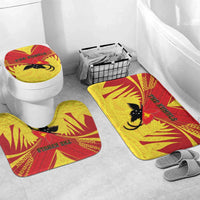 Papua New Guinea Rugby Bathroom Set Kumuls Heritage LT05 Mat Set Only (3 pcs) One Size Yellow - Polynesian Pride