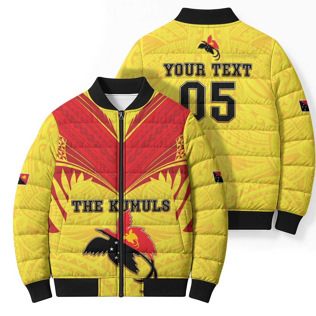 Papua New Guinea Rugby Custom Bomber Puffer Jacket Kumuls Heritage LT05 - Polynesian Pride