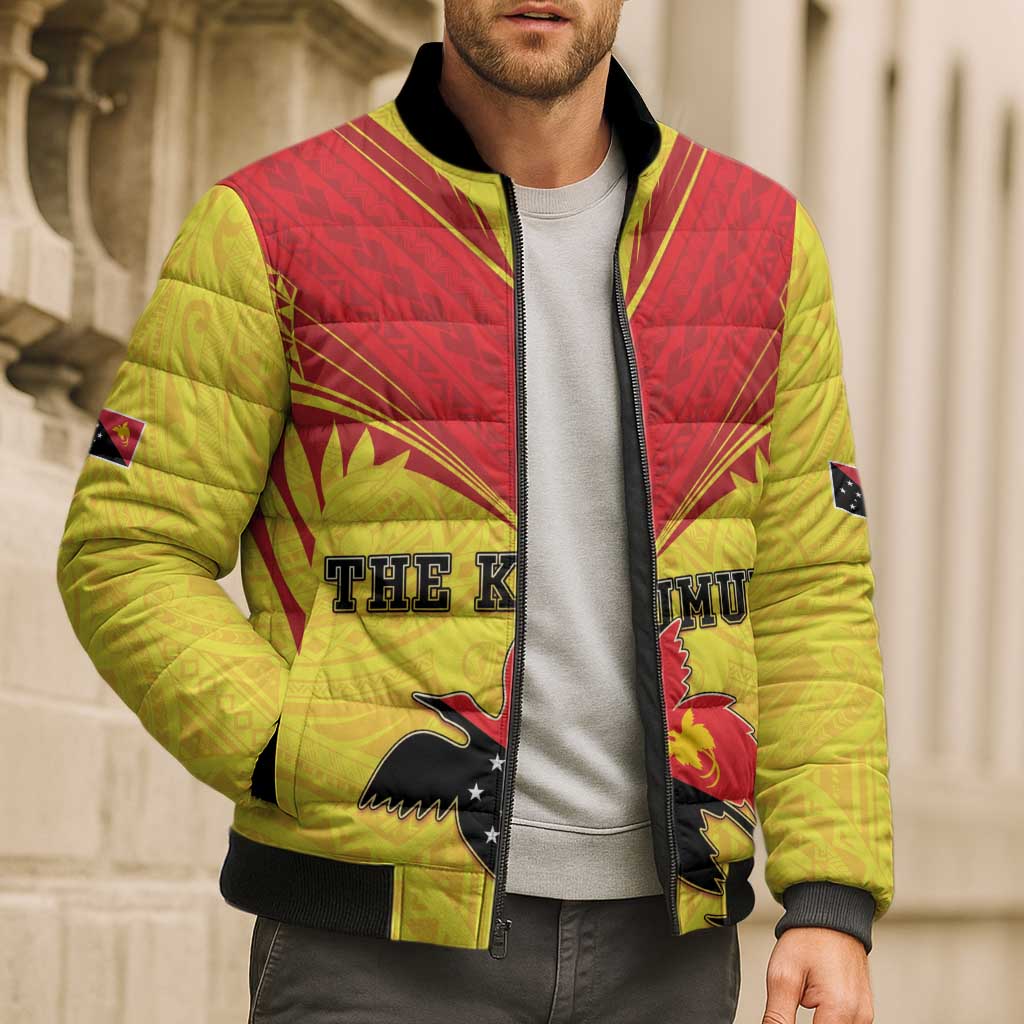 Papua New Guinea Rugby Custom Bomber Puffer Jacket Kumuls Heritage LT05 - Polynesian Pride