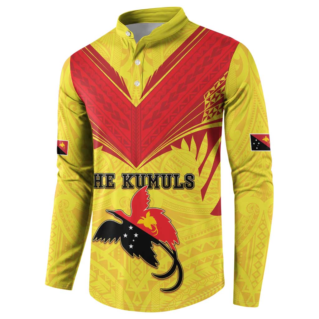 Papua New Guinea Rugby Custom Button Sweatshirt Kumuls Heritage LT05 - Polynesian Pride