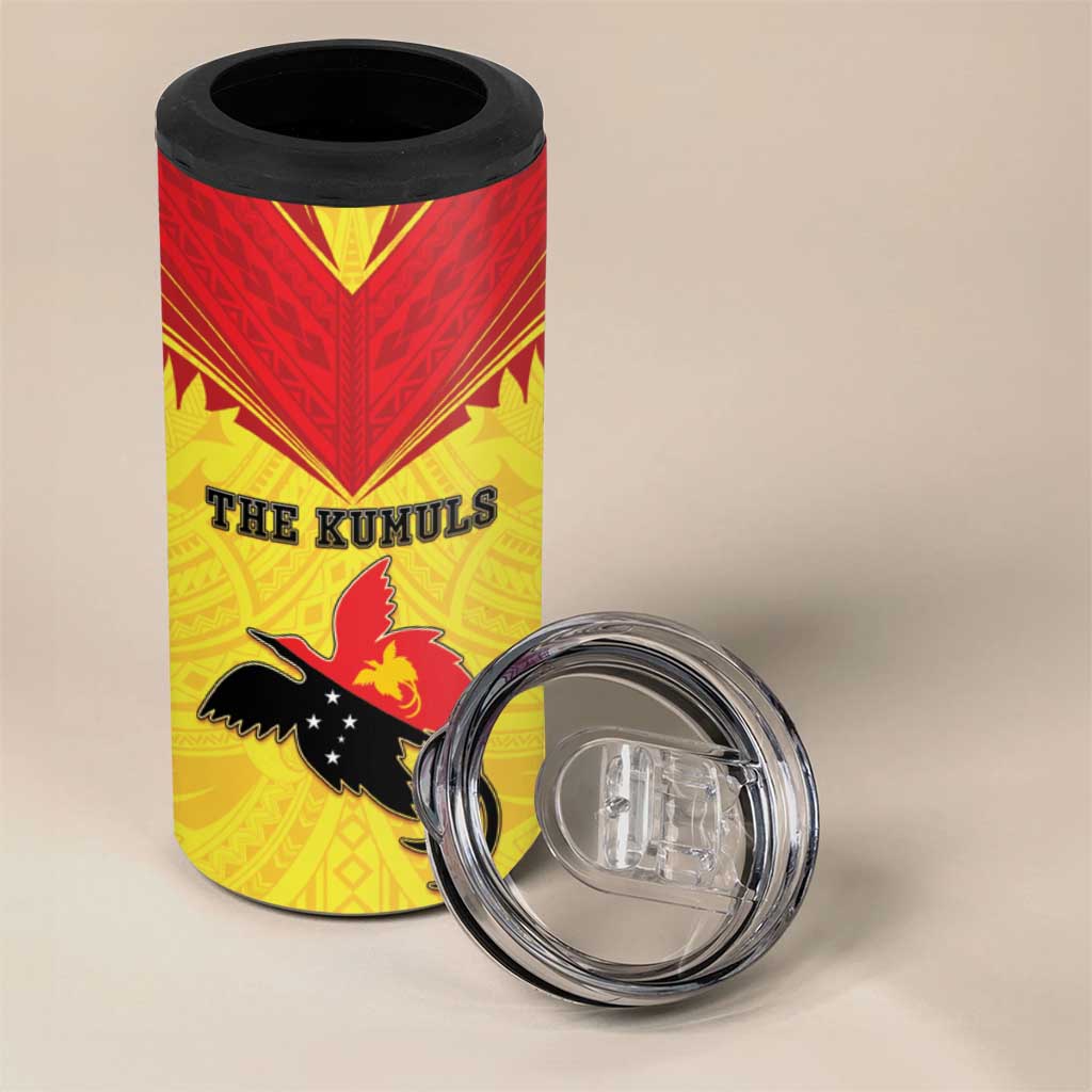 Papua New Guinea Rugby Custom 4 in 1 Can Cooler Tumbler Kumuls Heritage LT05 - Polynesian Pride