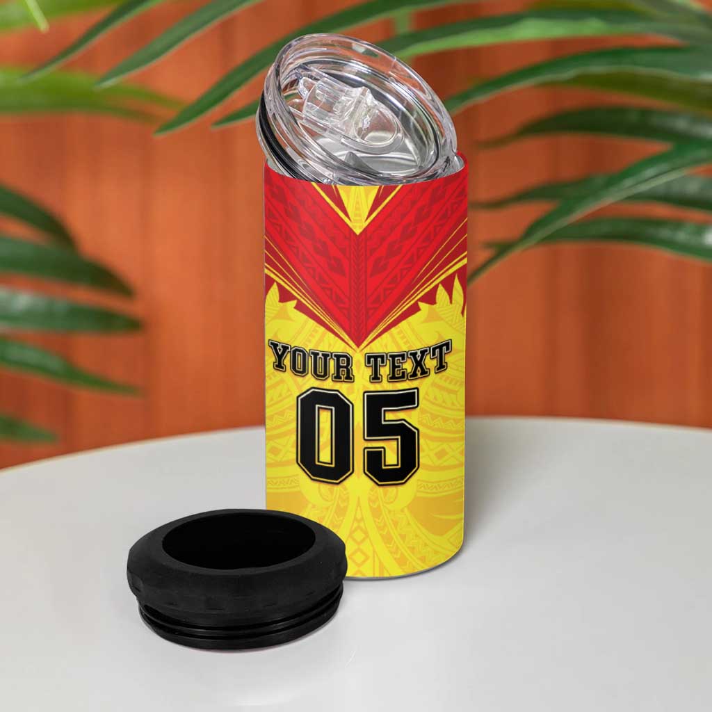Papua New Guinea Rugby Custom 4 in 1 Can Cooler Tumbler Kumuls Heritage LT05 - Polynesian Pride