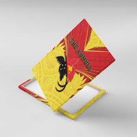 Papua New Guinea Rugby Canvas Wall Art Kumuls Heritage LT05 With Frame Yellow - Polynesian Pride