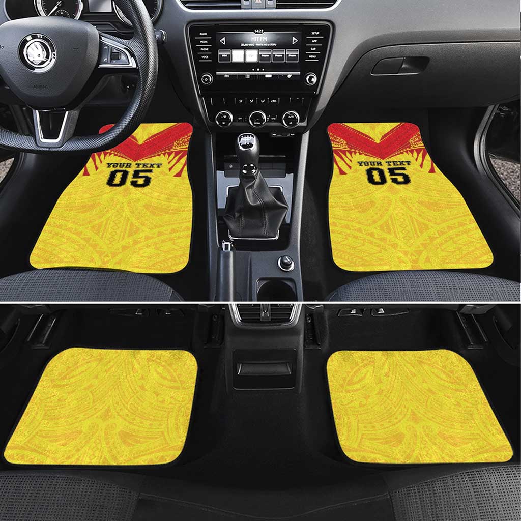 Papua New Guinea Rugby Custom Car Mats Kumuls Heritage LT05 Set 4pcs Yellow - Polynesian Pride
