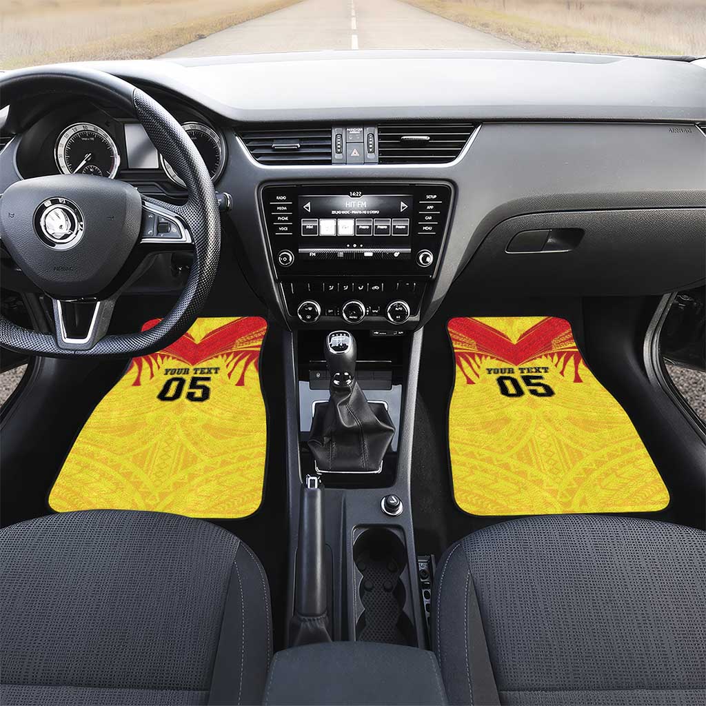 Papua New Guinea Rugby Custom Car Mats Kumuls Heritage LT05 Set 2pcs - Front Yellow - Polynesian Pride