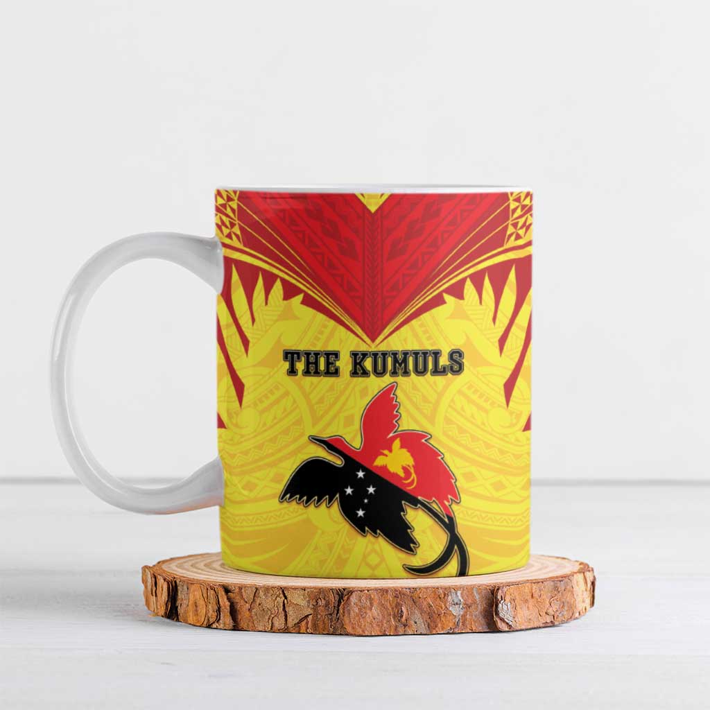 Papua New Guinea Rugby Custom Ceramic Mug Kumuls Heritage LT05 Yellow - Polynesian Pride