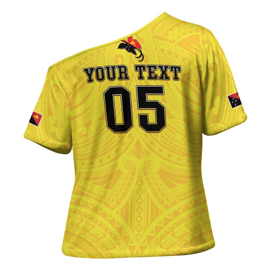 Papua New Guinea Rugby Custom Cross Shoulder Shirt Kumuls Heritage LT05 - Polynesian Pride