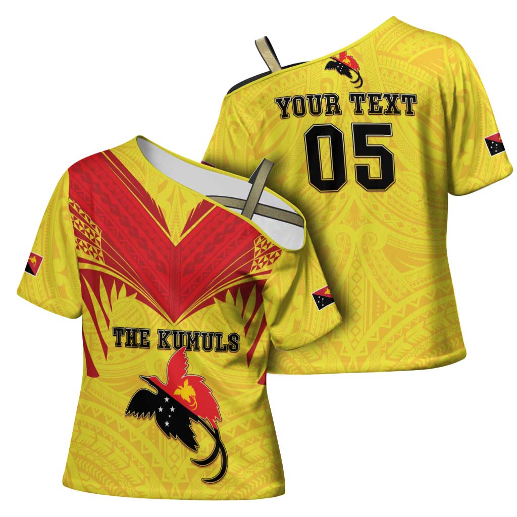 Papua New Guinea Rugby Custom Cross Shoulder Shirt Kumuls Heritage LT05 - Polynesian Pride