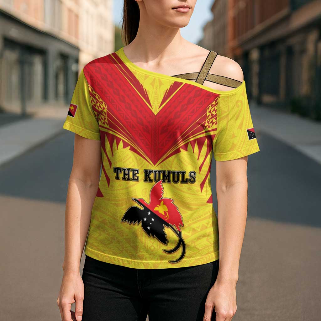 Papua New Guinea Rugby Custom Cross Shoulder Shirt Kumuls Heritage LT05 - Polynesian Pride