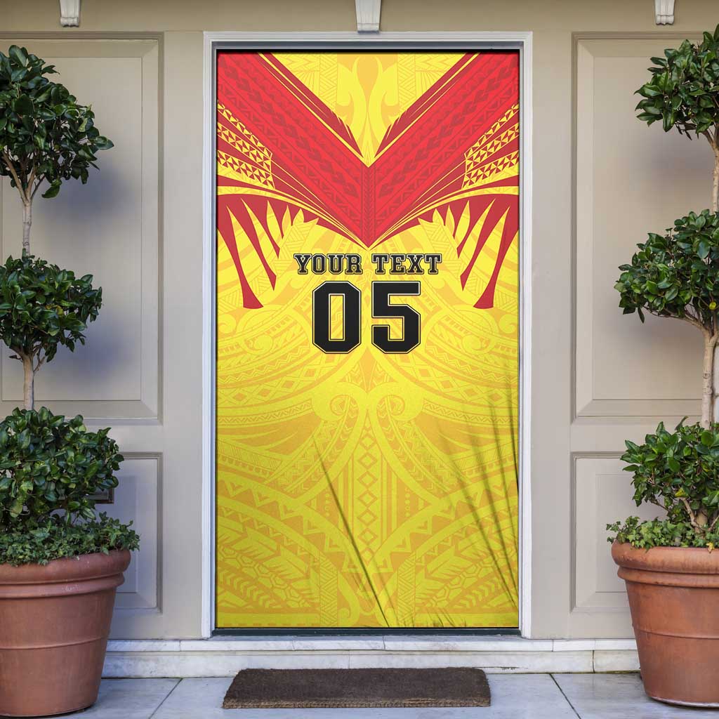 Papua New Guinea Rugby Custom Door Cover Kumuls Heritage LT05 Yellow - Polynesian Pride