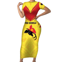 Papua New Guinea Rugby Custom Family Matching Short Sleeve Bodycon Dress and Hawaiian Shirt Kumuls Heritage