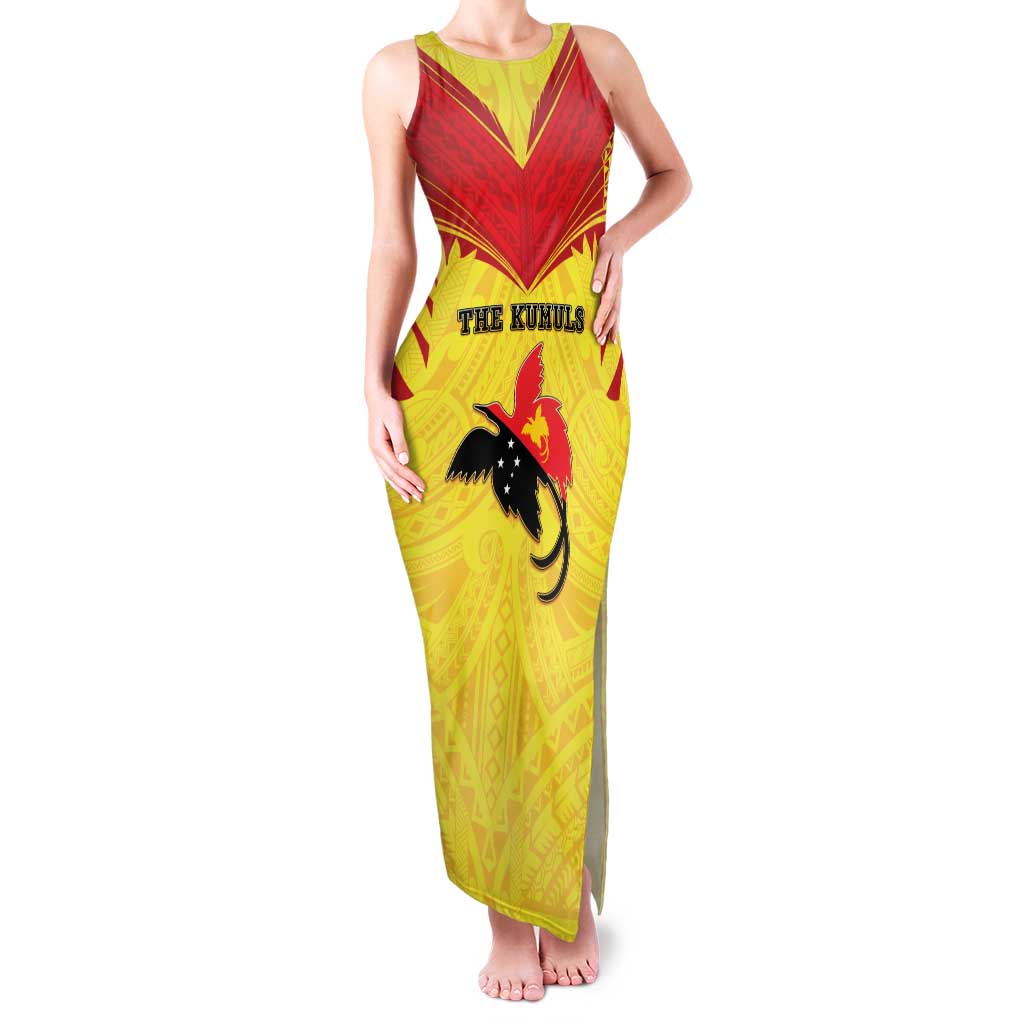 Papua New Guinea Rugby Custom Family Matching Tank Maxi Dress and Hawaiian Shirt Kumuls Heritage