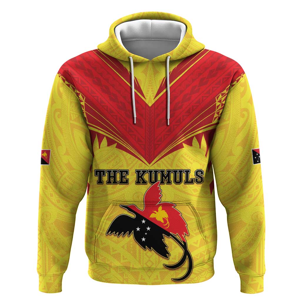 Papua New Guinea Rugby Custom Hoodie Kumuls Heritage LT05 Pullover Hoodie Yellow - Polynesian Pride