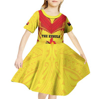 Papua New Guinea Rugby Custom Kid Short Sleeve Dress Kumuls Heritage