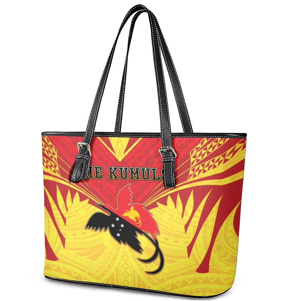 Papua New Guinea Rugby Leather Tote Bag Kumuls Heritage LT05 - Polynesian Pride