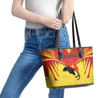 Papua New Guinea Rugby Leather Tote Bag Kumuls Heritage LT05 - Polynesian Pride