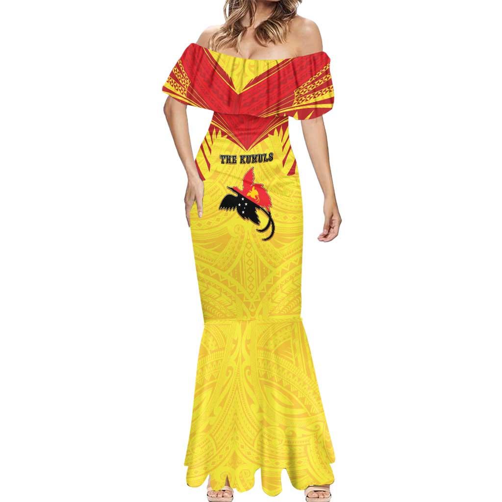 Papua New Guinea Rugby Custom Mermaid Dress Kumuls Heritage LT05 - Polynesian Pride