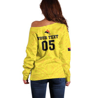 Papua New Guinea Rugby Custom Off Shoulder Sweater Kumuls Heritage LT05 - Polynesian Pride