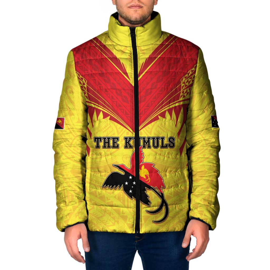 Papua New Guinea Rugby Custom Padded Jacket Kumuls Heritage LT05 Men Yellow - Polynesian Pride