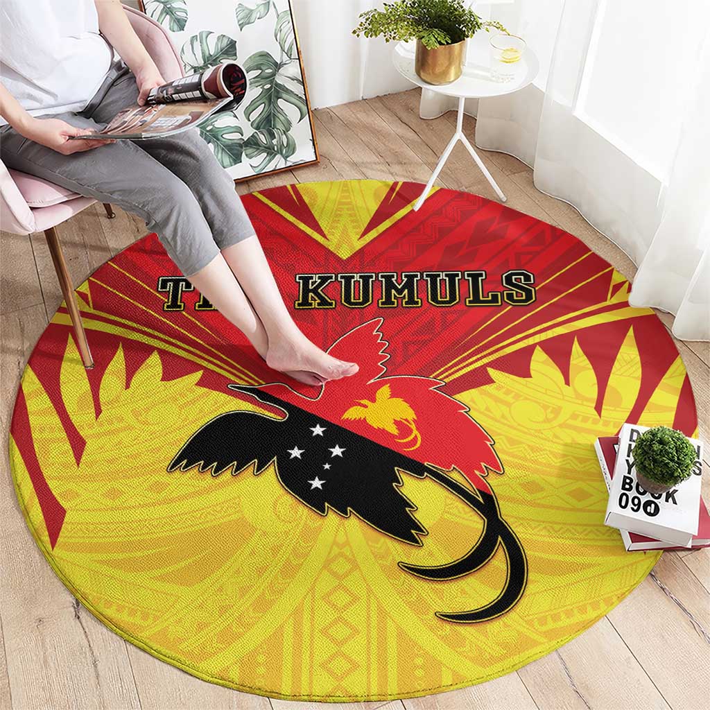 Papua New Guinea Rugby Round Carpet Kumuls Heritage LT05 - Polynesian Pride