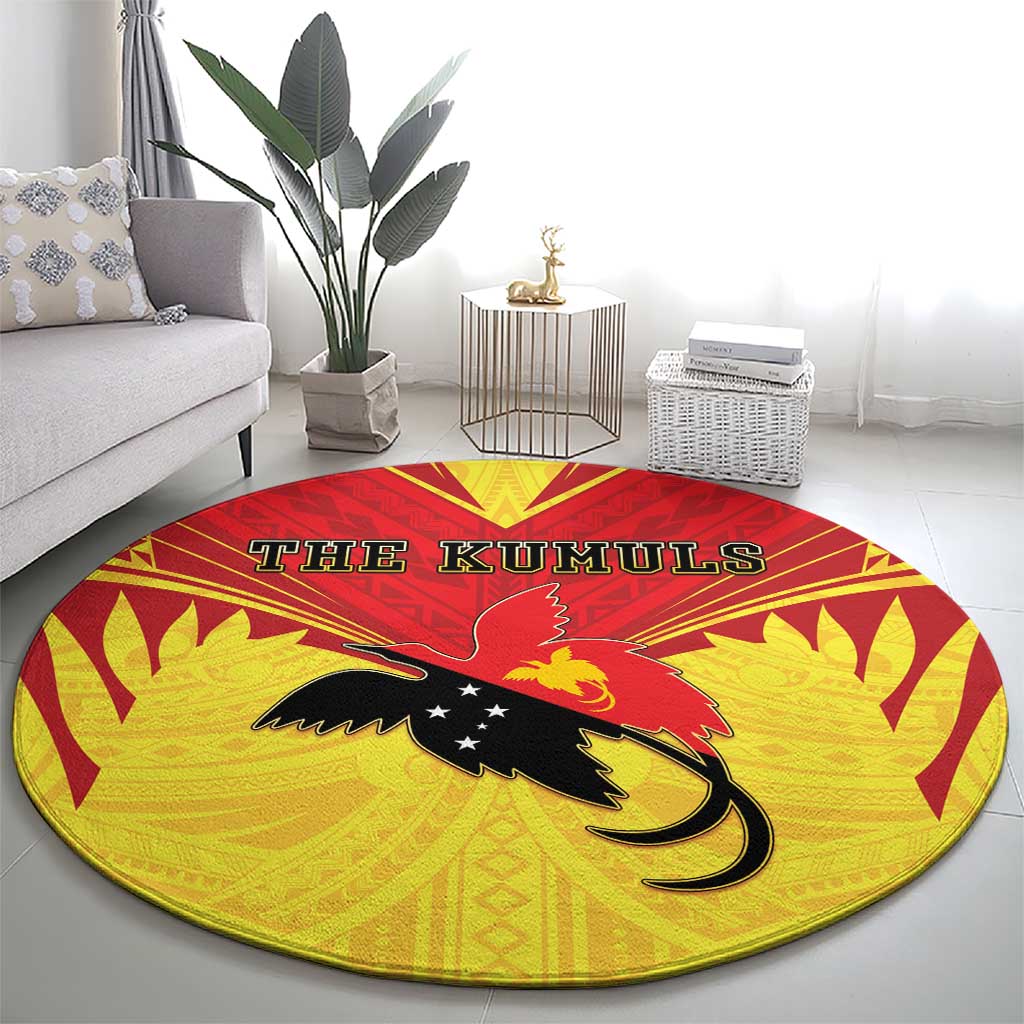 Papua New Guinea Rugby Round Carpet Kumuls Heritage LT05 - Polynesian Pride
