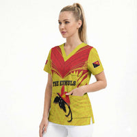 Papua New Guinea Rugby Custom Scrub Top Kumuls Heritage LT05 - Polynesian Pride